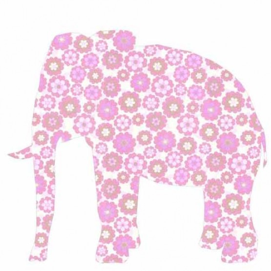Ταπετσαρία Παιδική Ροζ Ελέφαντας Inke