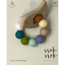 Teether Wood Bird Multicolor NOK NOK