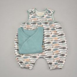 Baby Playsuit - Fish Pigeon Organics